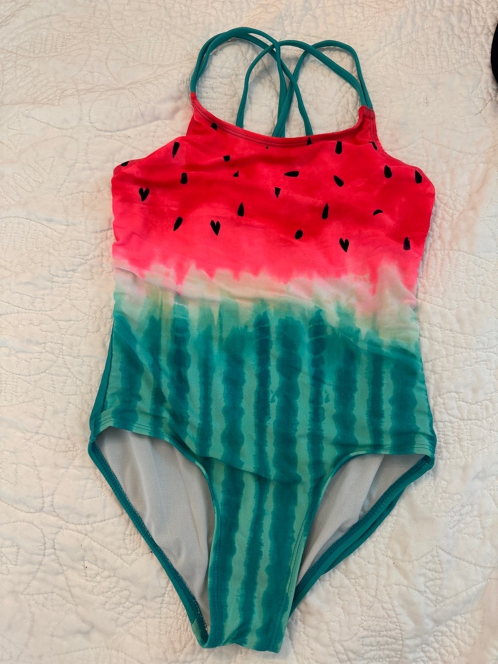 Cat & Jack Girls Watermelon One-Piece Swimsuit - Pink & Teal